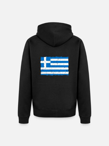 drapeau grec - Veste à capuche bio Premium Unisexe - noir