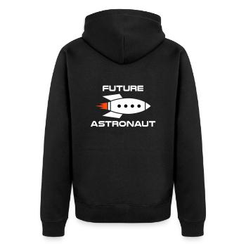 Future astronaut (Raumschiff) - Unisex Premium Bio Zip Hoodie - Schwarz - Hinten - Nico (187cm)