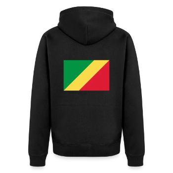 Drapeau Congo / Congo flag - Veste à capuche bio Premium Unisexe - noir - Dos - Nico (187cm)