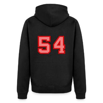 Cool Retro Retrostyle Jersey Number Back Number - Unisex Premium Organic Zip Hoodie - black - Back - Nico (187cm)
