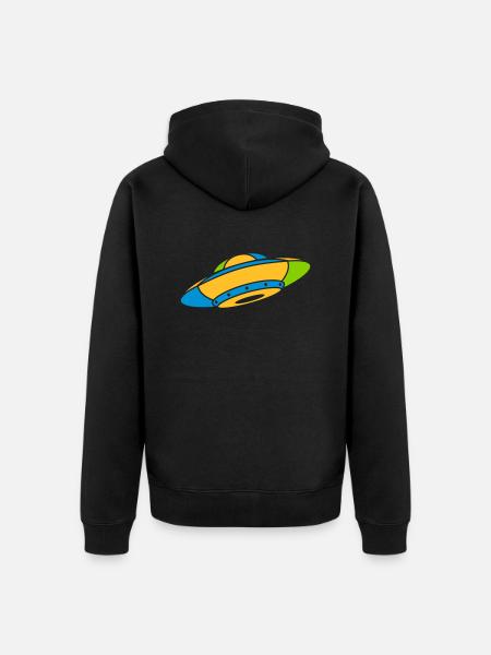 Buntes UFO Mystery Aliens - Unisex Premium Bio Zip Hoodie - Schwarz
