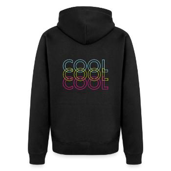 COOL - Unisex Premium Bio Zip Hoodie - Schwarz - Hinten - Nico (187cm)
