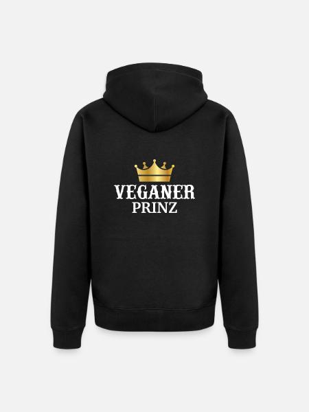Veganer Prinz - Unisex Premium Bio Zip Hoodie - Schwarz