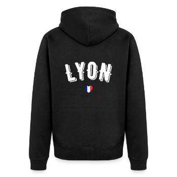 Lyon - Veste à capuche bio Premium Unisexe - noir - Dos - Nico (187cm)