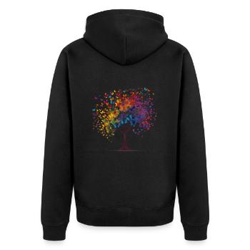 arbre aux papillons colorés volants - Veste à capuche bio Premium Unisexe - noir - Dos - Nico (187cm)