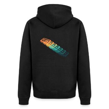 Cassette vintage - Veste à capuche bio Premium Unisexe - noir - Dos - Nico (187cm)