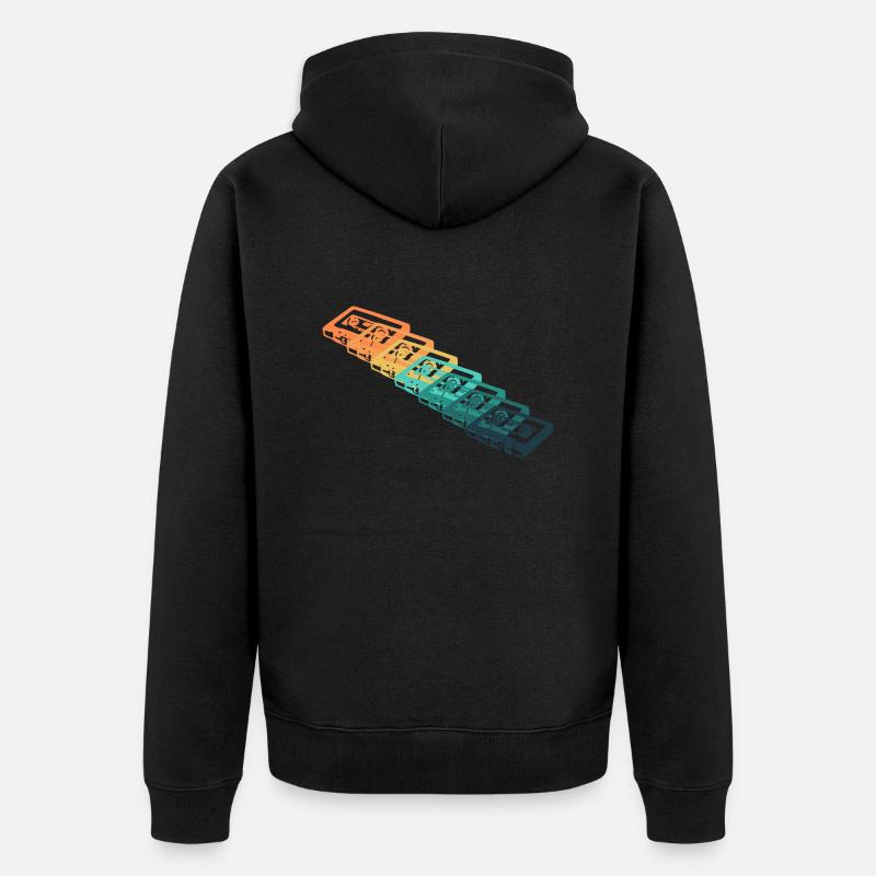 Vintage-Kassette - Unisex Premium Bio Zip Hoodie - Schwarz