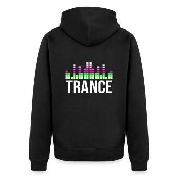 Trance-Musik - Unisex Premium Bio Zip Hoodie - Schwarz - Hinten - Nico (187cm)