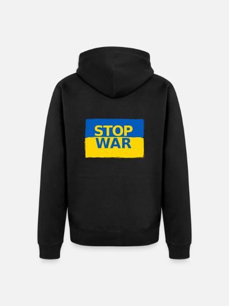 ukrainian flage 02 - Unisex Premium Bio Zip Hoodie - Schwarz