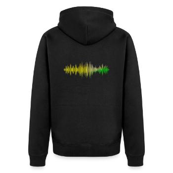 Ondes sonores Music Wave Vintage Retro DJ Heart Disc - Veste à capuche bio Premium Unisexe - noir - Dos - Nico (187cm)