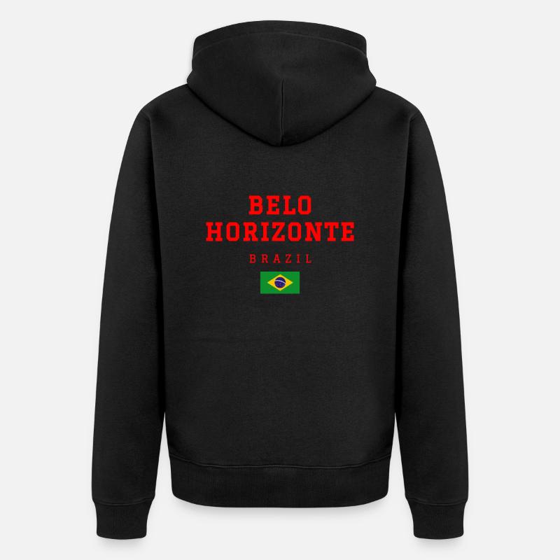 Belo Horizonte, Brésil - Veste à capuche bio Premium Unisexe - noir