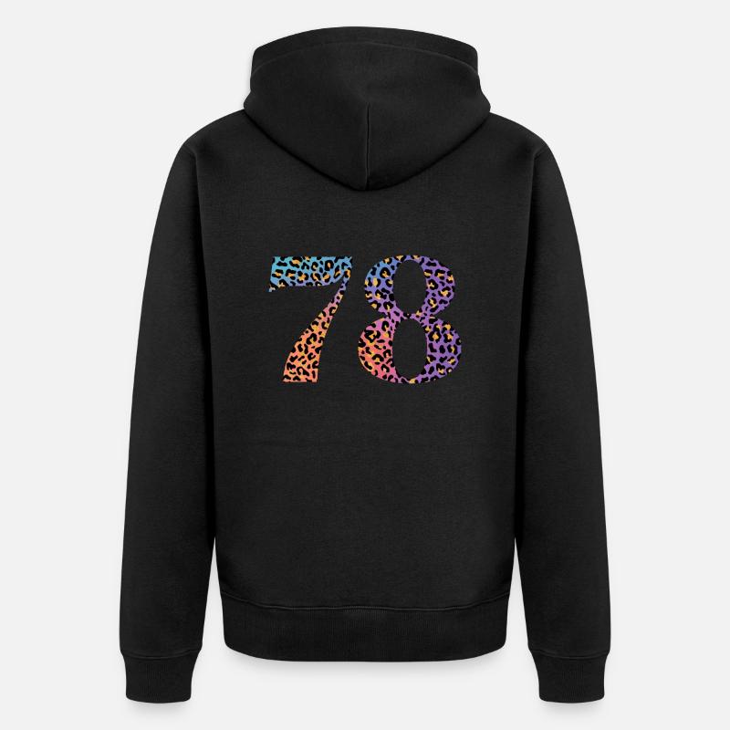 78e anniversaire léopard - Veste à capuche bio Premium Unisexe - noir
