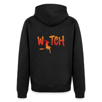 Witch - Unisex Premium Organic Zip Hoodie - black - Back - Nico (187cm)