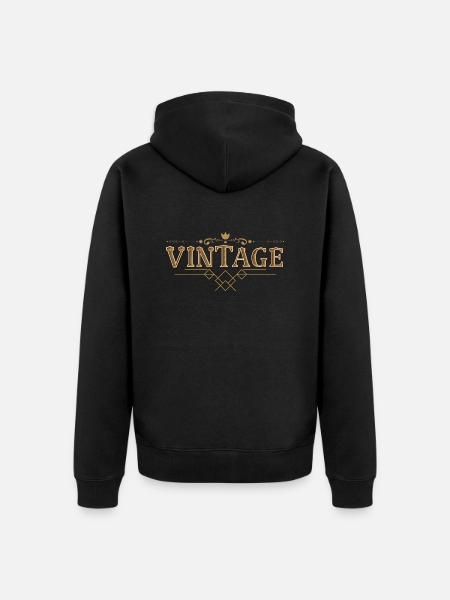 Weinlese - Unisex Premium Bio Zip Hoodie - Schwarz