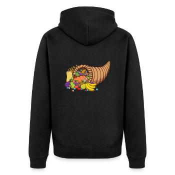 Thanksgiving Cornucopia - Unisex Premium Organic Zip Hoodie - black - Back - Nico (187cm)