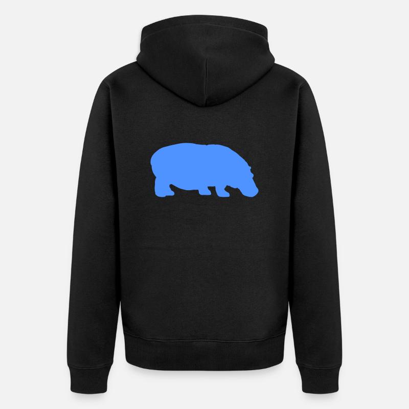 nilpferd - Unisex Premium Bio Zip Hoodie - Schwarz