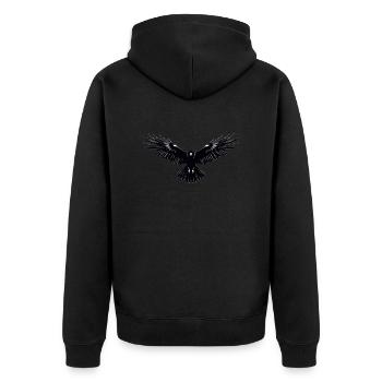 Raven - Unisex Premium Organic Zip Hoodie - black - Back - Nico (187cm)