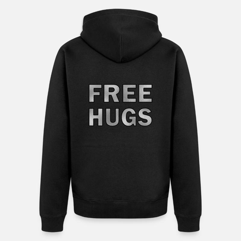 Câlins gratuits Argent - Veste à capuche bio Premium Unisexe - noir