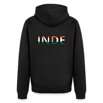 Drapeau Inde - Veste à capuche bio Premium Unisexe - noir - Dos - Nico (187cm)