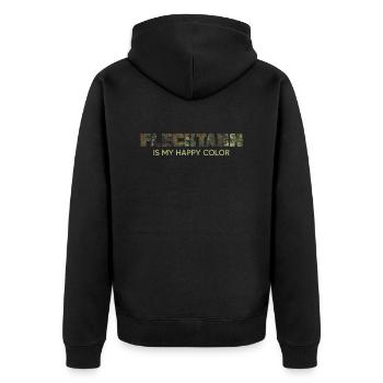 Military Survival Tactical Bushcraft Camoflage - Unisex Premium Organic Zip Hoodie - black - Back - Nico (187cm)
