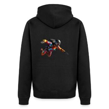 Fallschirmspringen ist ein Extremsport - Unisex Premium Bio Zip Hoodie - Schwarz - Hinten - Nico (187cm)