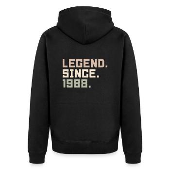 Les légendes sont nées en 1988 Idées cadeaux 1988 - Veste à capuche bio Premium Unisexe - noir - Dos - Nico (187cm)