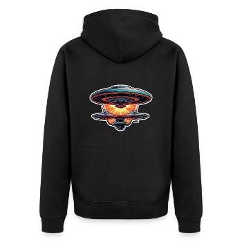 Alien / Spaceship / UFO / Area 51 / All / Mars - Unisex Premium Organic Zip Hoodie - black - Back - Nico (187cm)