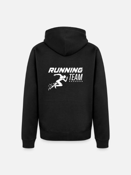 running team - Unisex Premium Bio Zip Hoodie - Schwarz