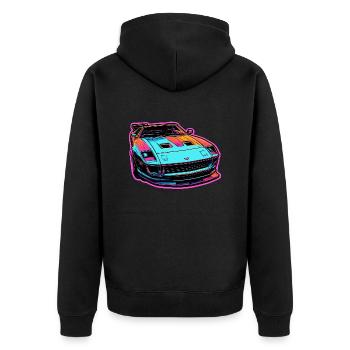 Auto / Fahrzeug / PKW / Mobil / Old Timer / fahren - Unisex Premium Bio Zip Hoodie - Schwarz - Hinten - Nico (187cm)