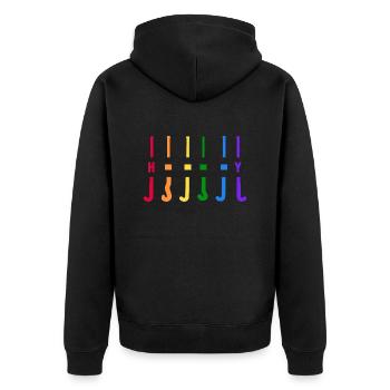 hockey feldhockey-geschenk hockeylegende - Unisex Premium Bio Zip Hoodie - Schwarz - Hinten - Nico (187cm)
