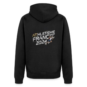 ATHLETISME ATHLETE COUREUR CADEAU SPORT FRANCE - Veste à capuche bio Premium Unisexe - noir - Dos - Nico (187cm)