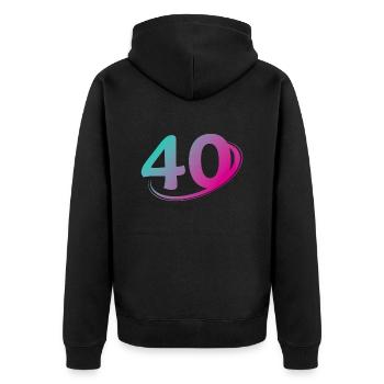 Numéro 40 multicolore - Veste à capuche bio Premium Unisexe - noir - Dos - Nico (187cm)