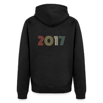 2017 Birthday Vintage 2017 Gift 2017 - Unisex Premium Organic Zip Hoodie - black - Back - Nico (187cm)