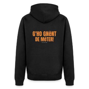 Brescianischer Dialekt Episch schöne lustige Sätze - Unisex Premium Bio Zip Hoodie - Schwarz - Hinten - Nico (187cm)