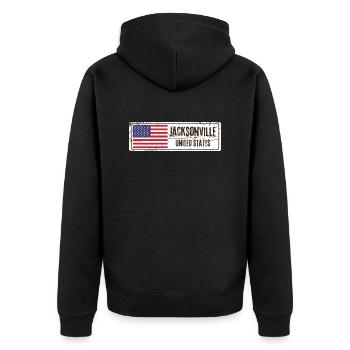 Jacksonville United States Flag - Unisex Premium Organic Zip Hoodie - black - Back - Nico (187cm)