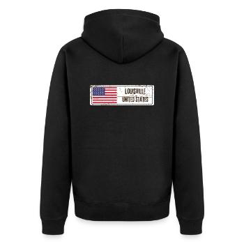 Louisville United States Flag - Unisex Premium Organic Zip Hoodie - black - Back - Nico (187cm)