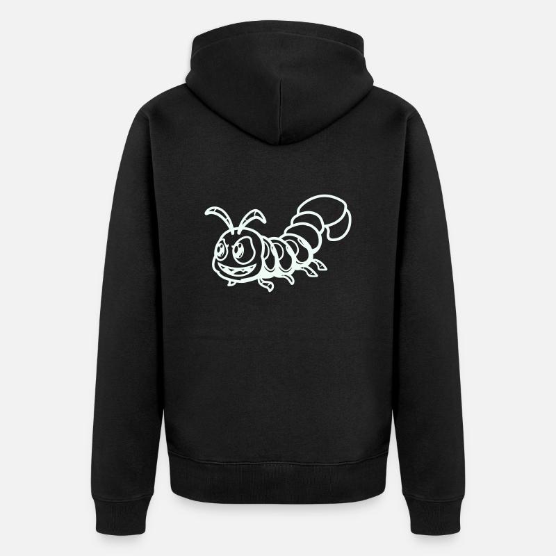 tausendfüßler comic - Unisex Premium Bio Zip Hoodie - Schwarz