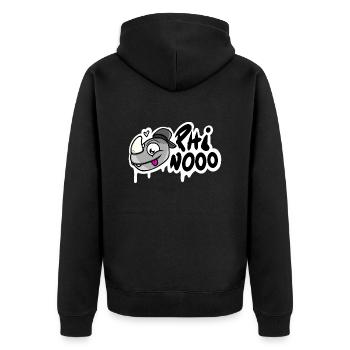 Cool Rhinooo - the shirt for the rhino crew :) - Unisex Premium Organic Zip Hoodie - black - Back - Nico (187cm)