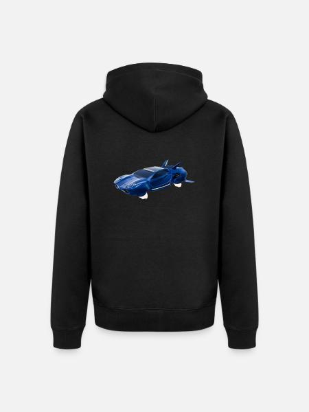 Sci-Fi Fliegendes Auto - Unisex Premium Bio Zip Hoodie - Schwarz