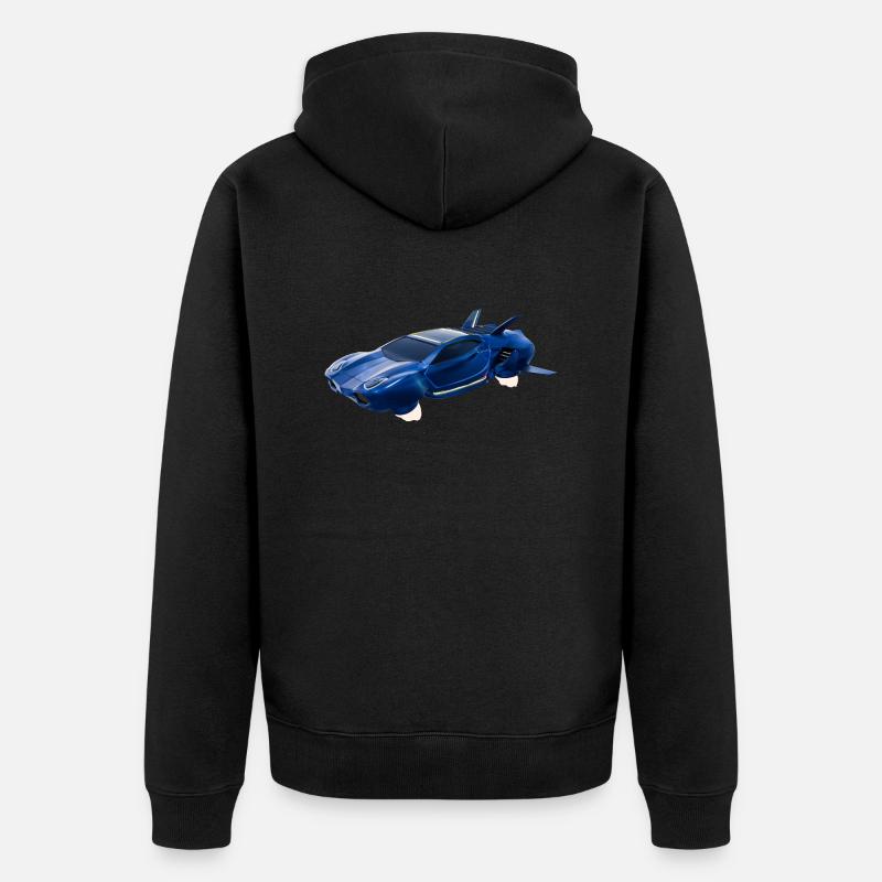 Sci-Fi Fliegendes Auto - Unisex Premium Bio Zip Hoodie - Schwarz