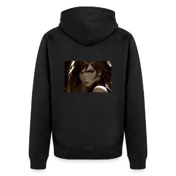 Femme Fatale in a Sepia-Colored Retro Look - Unisex Premium Organic Zip Hoodie - black - Back - Nico (187cm)