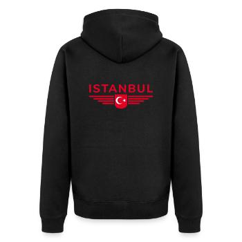 Turkey Ankara Türkiye Istanbul T Shirt Design - Unisex Premium Organic Zip Hoodie - black - Back - Nico (187cm)