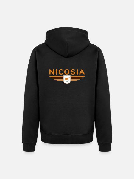 Nicosia Design – Capitale de Chypre - Veste à capuche bio Premium Unisexe - noir