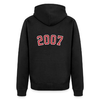 Year of birth sport 2007 - Unisex Premium Organic Zip Hoodie - black - Back - Nico (187cm)