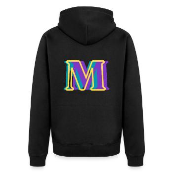 Lettre m multicolore - Veste à capuche bio Premium Unisexe - noir - Dos - Nico (187cm)