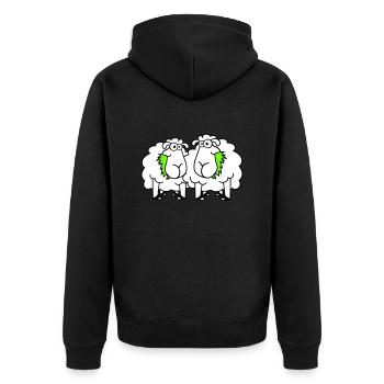 Deux moutons mangent de l’herbe 2 amis Équipe affamée - Veste à capuche bio Premium Unisexe - noir - Dos - Nico (187cm)