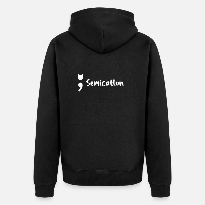 Chat semi-catlon - Veste à capuche bio Premium Unisexe - noir