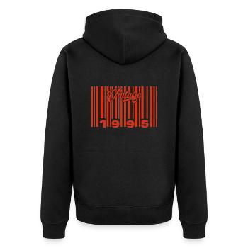 Vintage 1995 Born In 1995 30 Year Old Bar Code Anniversai - Unisex Premium Organic Zip Hoodie - black - Back - Nico (187cm)