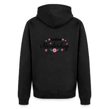 Schönen Moders Day - Unisex Premium Organic Zip Hoodie - black - Back - Nico (187cm)