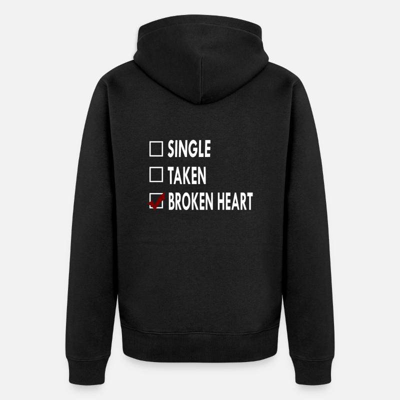 SINGLE BROKEN HEART - Veste à capuche bio Premium Unisexe - noir